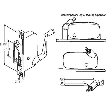 Strybuc Awning Operator Straight Arm 41-223P D